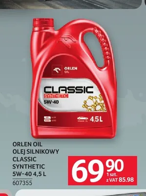 Olej silnikowy Classic Synthetic 5W-40 Orlen Oil promocja w Selgros