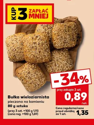 Bułka wieloziarnista pieczona na kamieniu promocja w Kaufland
