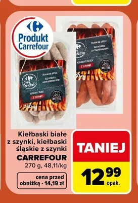 Kiełbaski białe z szynki Carrefour promocja w Carrefour Market