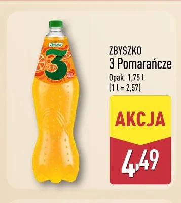 Napój gazowany Zbyszko 3 Pomarańcze promocja w Aldi