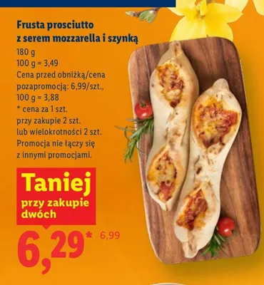 Frusta prosciutto z serem mozzarella i szynką promocja w Lidl
