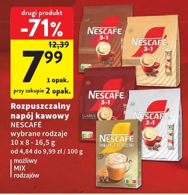 Rozpuszczalny napój kawowy Nescafé promocja w Intermarche