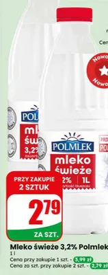 Mleko świeże 3,2% Polmlek promocja w Dino