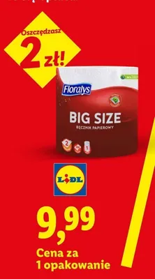 Ręcznik papierowy 2-warstwowy Floralys Big Size promocja w Lidl
