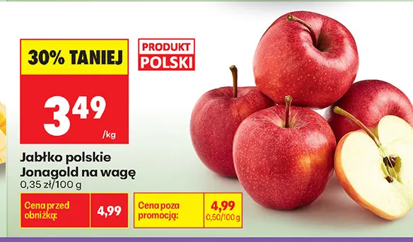 Jabłka polskie Jonagold promocja w Biedronka