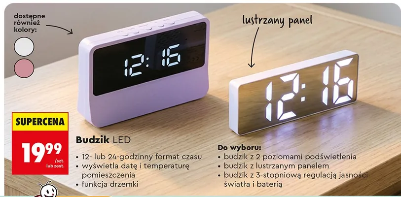 Budzik LED promocja w Biedronka