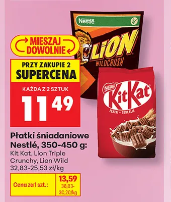 Płatki śniadaniowe Nestlé Lion Triple Crunchy promocja w Biedronka