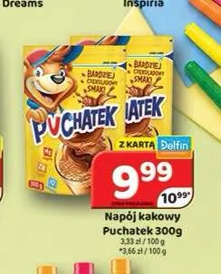 Napój kakaowy Puchatek promocja w Delfin
