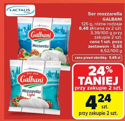 Ser mozzarella galbani promocja w Carrefour Market