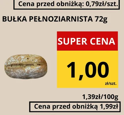 Bułka pełnoziarnista promocja w Supeco