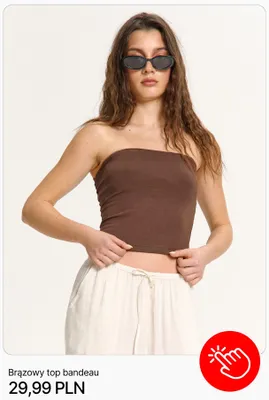 Top bandeau Cropp brązowy promocja w Cropp