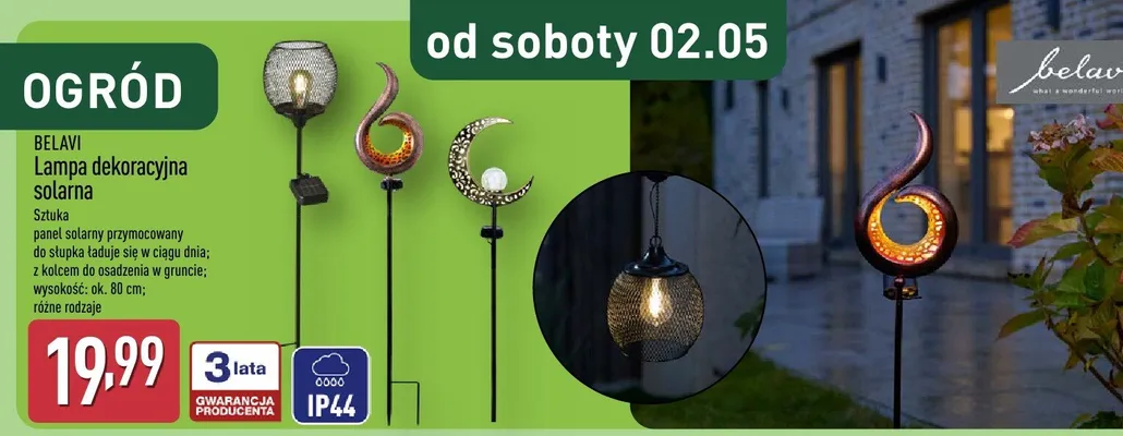 Lampa dekoracyjna solarna promocja w Aldi