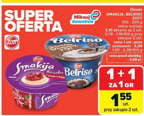 Deser Smakija, Belfiso Zott różne rodzaje promocja w Carrefour
