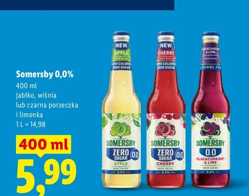 Piwo bezalkoholowe Somersby jabłko promocja w Lidl