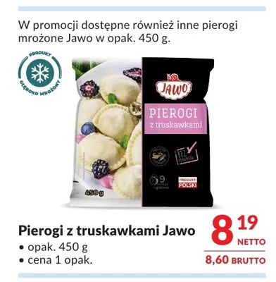 Pierogi z truskawkami Jawo promocja w Makro