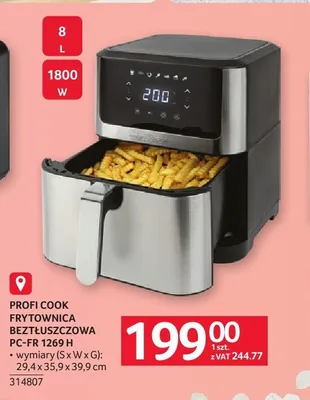 Frytkownica beztłuszczowa PROFI COOK PC-FR 1269 H promocja w Selgros