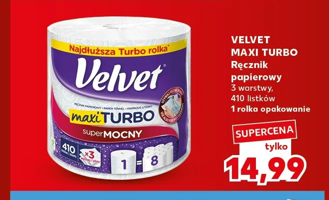 Ręcznik papierowy Maxi Turbo Velvet promocja w Kaufland