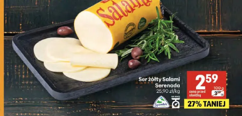 Ser żółty Salami Serenada promocja w Delikatesy Centrum
