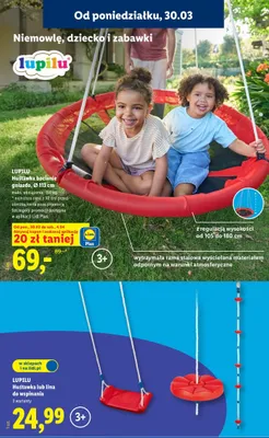 Huśtawka bocianie gniazdo promocja w Lidl