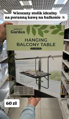 Stolik wiszący balkonowy promocja w Pepco