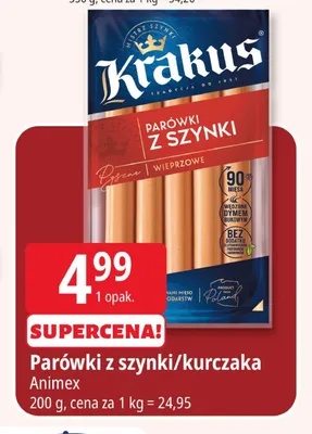 Parówki z kurczaka Krakus promocja w Leclerc