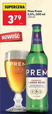Piwo Prem Premium Lager Beer promocja w Biedronka