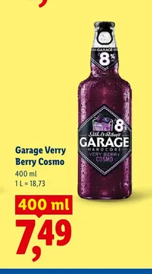 Piwo Garage Hardcore Very Berry Cosmo 8% promocja w Lidl