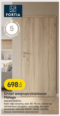 Drzwi wewnątrzklatkowe FORTIA Malaga promocja w Castorama