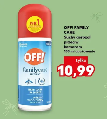 Suchy aerozol przeciw komarom OFF! Family Care promocja w Kaufland
