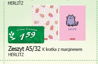 Zeszyt Herlitz A5 promocja w CEZAR Delikatesy