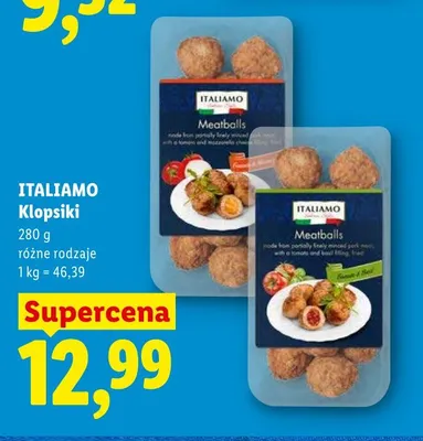 Klopsiki z nadzieniem z pomidorów i mozzarelli ITALIAMO promocja w Lidl