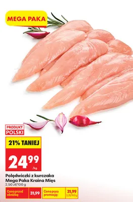 Polędwiczki z kurczaka Mega Paka Kraina Mięs promocja w Biedronka