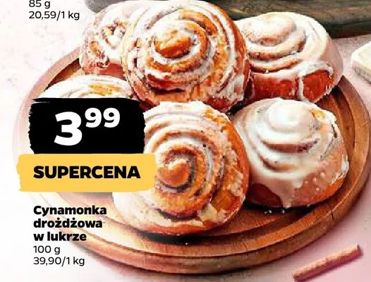 Cynamonka drożdżowa w lukrze promocja w Netto