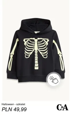 Bluza Halloween - szkielet C & A promocja w C&A