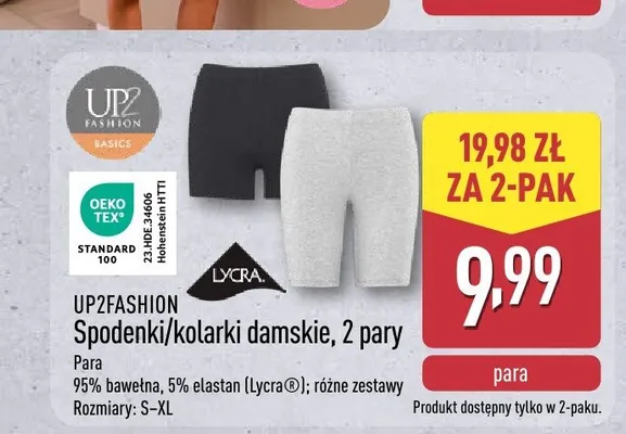 Spodenki/kolarki damskie UP2FASHION 2-pak promocja w Aldi
