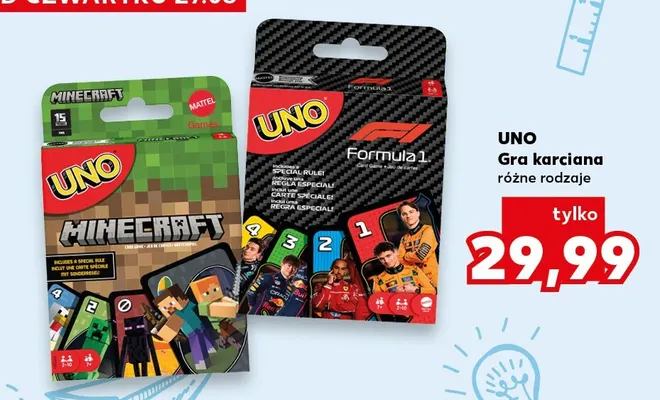 Gra karciana UNO Formula 1 promocja w Kaufland
