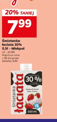 Śmietanka łaciata 30% Mlekpol promocja w Hitpol