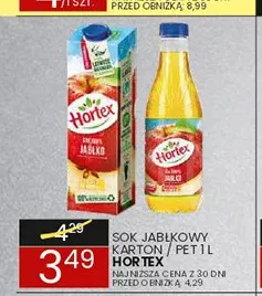 Sok jabłkowy karton Hortex promocja w Wafelek