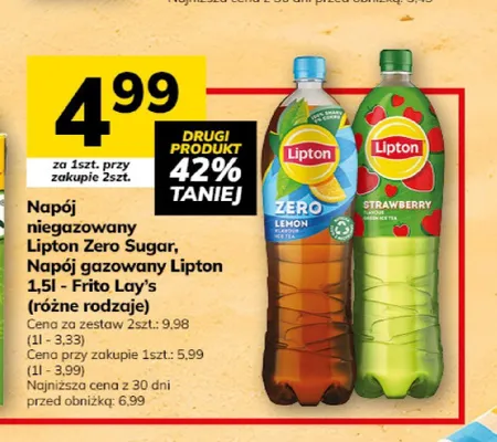 Napój Lipton Zero Sugar Lemon promocja w Hitpol