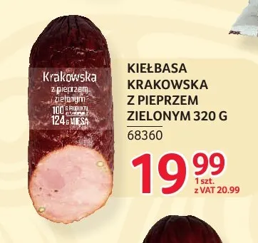 Kiełbasa krakowska z pieprzem zielonym Zielińscy promocja w Selgros