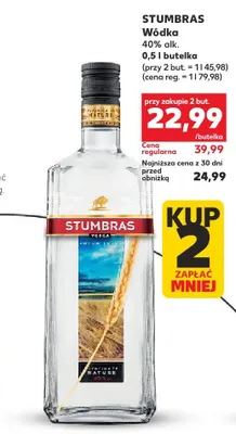 Wódka Stumbras 40% alk. promocja w Kaufland