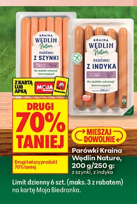 Parówki z indyka Kraina Wędlin Nature promocja w Biedronka
