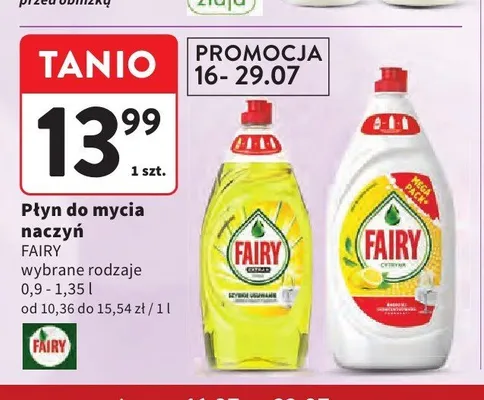 Płyn do mycia naczyń Fairy Cytryna promocja w Intermarche