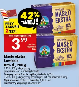 Masło ekstra Łowickie 82% tł. promocja w Twój Market