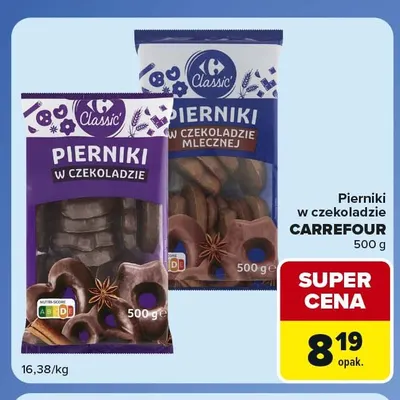 Pierniki w czekoladzie Carrefour promocja w Carrefour Express