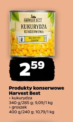 Produkty konserwowe Harvest Best kukurydza promocja w Netto