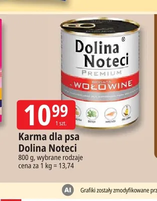 Karma dla psa Dolina Noteci Premium bogata w wołowinę promocja w Leclerc