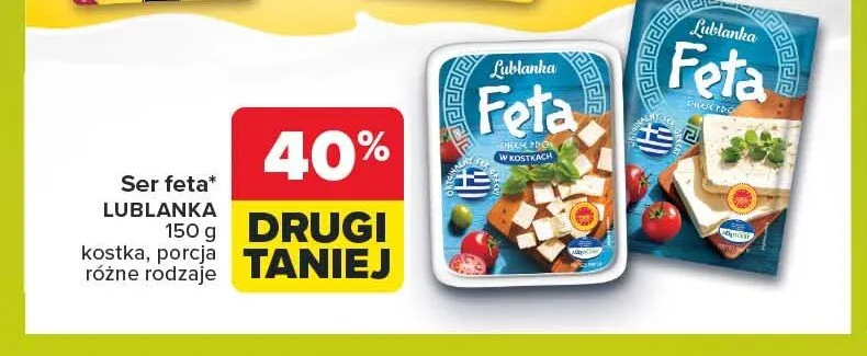 Ser feta w kostkach Lublanka promocja w Carrefour Market