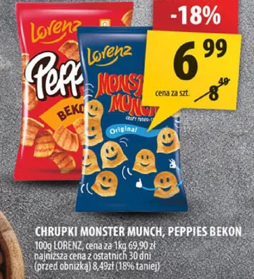 Chrupki Monster Munch, Peppies Bekon promocja w Arhelan