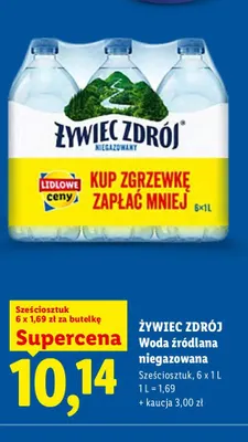 Woda źródlana niegazowana 6-pak Żywiec Zdrój promocja w Lidl